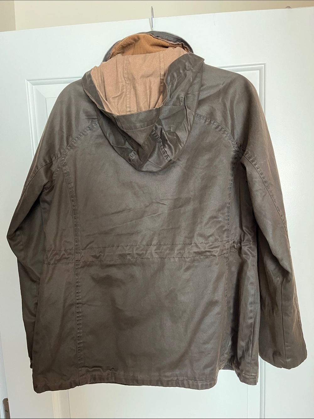 Fat Face Dark Brown Waxed Field Jacket with Tan Corduroy Trim - Picture 4 of 6